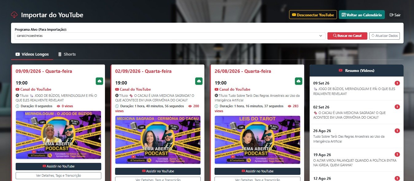 Mockup da Central de Comando TubeIA